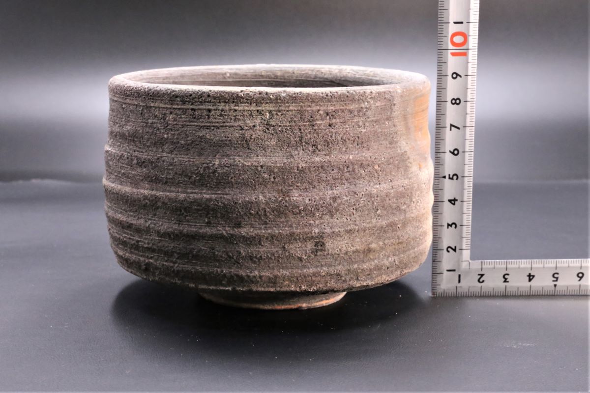 備前焼 抹茶碗 カセ胡麻 手酢用-歌舞伎ナイフ