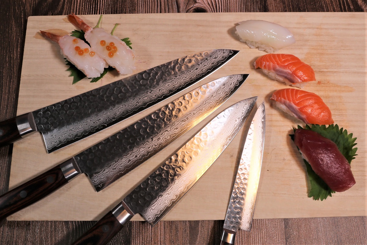 Yatoshi VG10 Damascus 3 Piece Knife Set