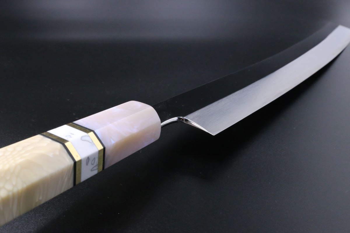剣型 先丸蛸引 V金10号 450mm 全鋼本焼 平鏡面仕上げ 中川悟志作-歌舞