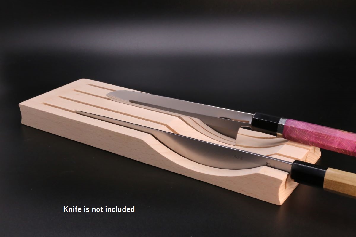 Home :: Whetstone & Accessory :: Knife Accessory :: Beechwood Knife block  horizontal stand- Kabukiknives Buy Japanese Knife