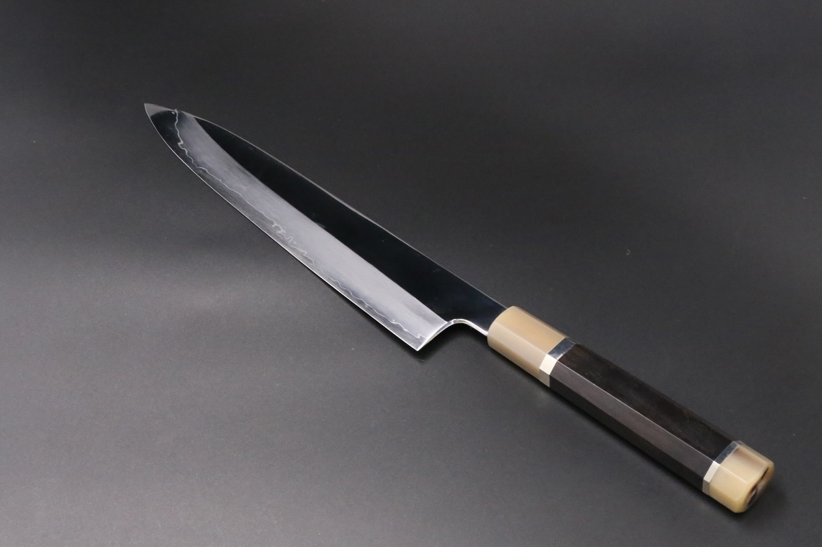 和牛刀 V金10号 割込み 270mm 両鏡面仕上げ 黒檀柄 中川悟志作-歌舞伎
