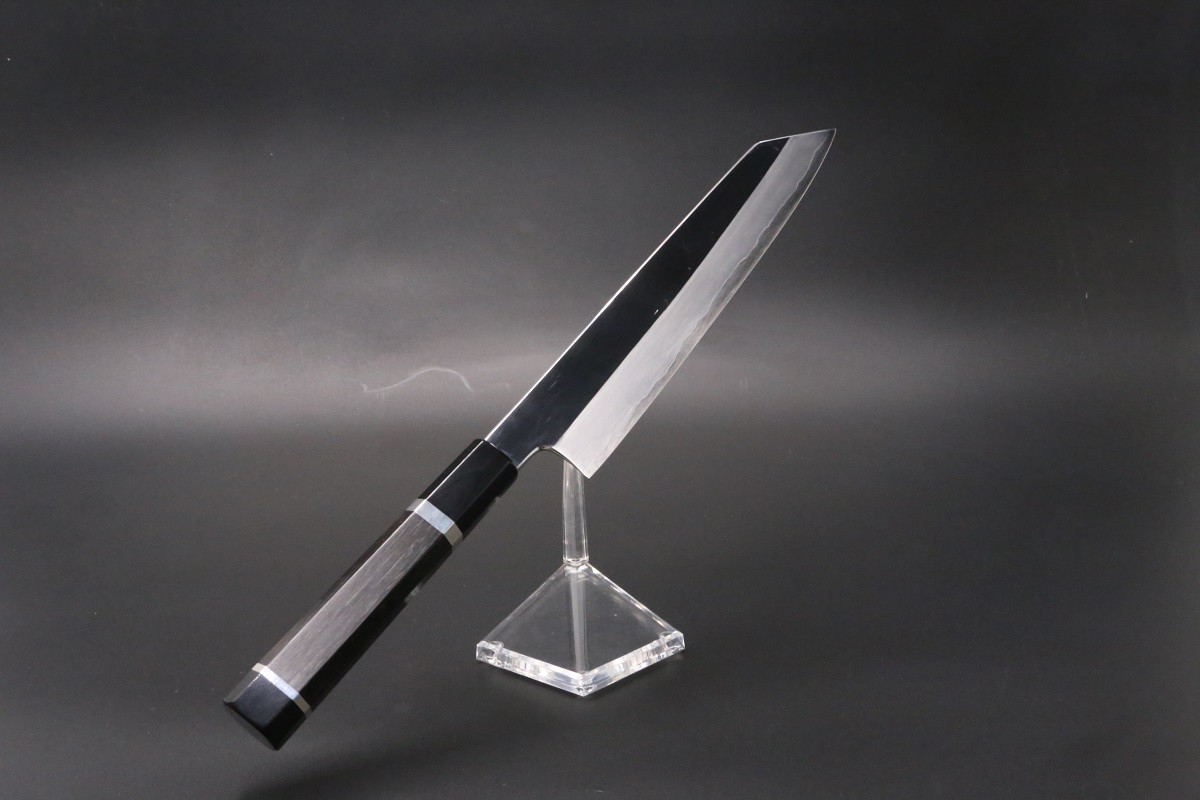 切付牛刀 V金10号 割込み 210mm 両鏡面仕上げ 黒檀柄 中川悟志作-歌舞 