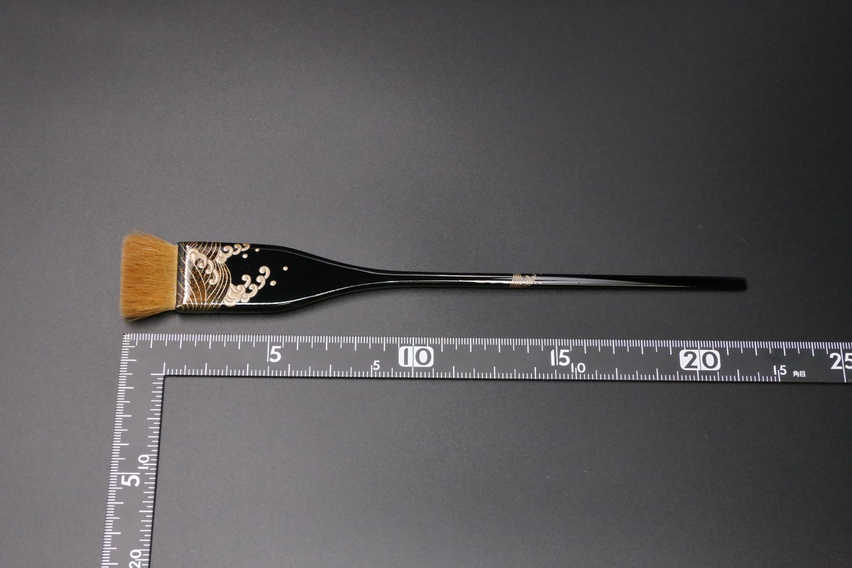 漆塗り 波 蒔絵 最高級 イタチ刷毛 8分-歌舞伎ナイフ