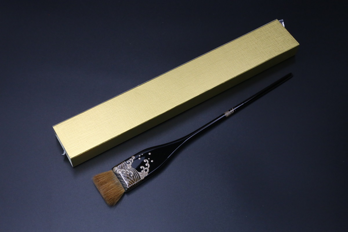 漆塗り 波 蒔絵 最高級 イタチ刷毛 8分-歌舞伎ナイフ