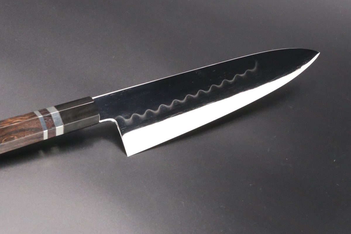 池田美和　刺身 柳刃　水本焼 白一鋼　全鏡面　尺　包丁　黒檀水牛八角柄 池田美和氏 刺身 柳刃 水本焼 白一鋼 全鏡面 尺一