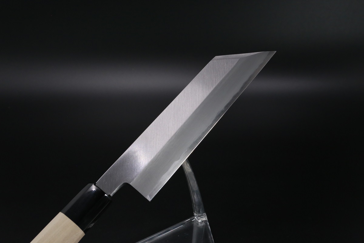 ホーム :: 白二鋼上作 :: ケンムキ 白2鋼 180mm 本鍛造 上霞-歌舞伎ナイフ
