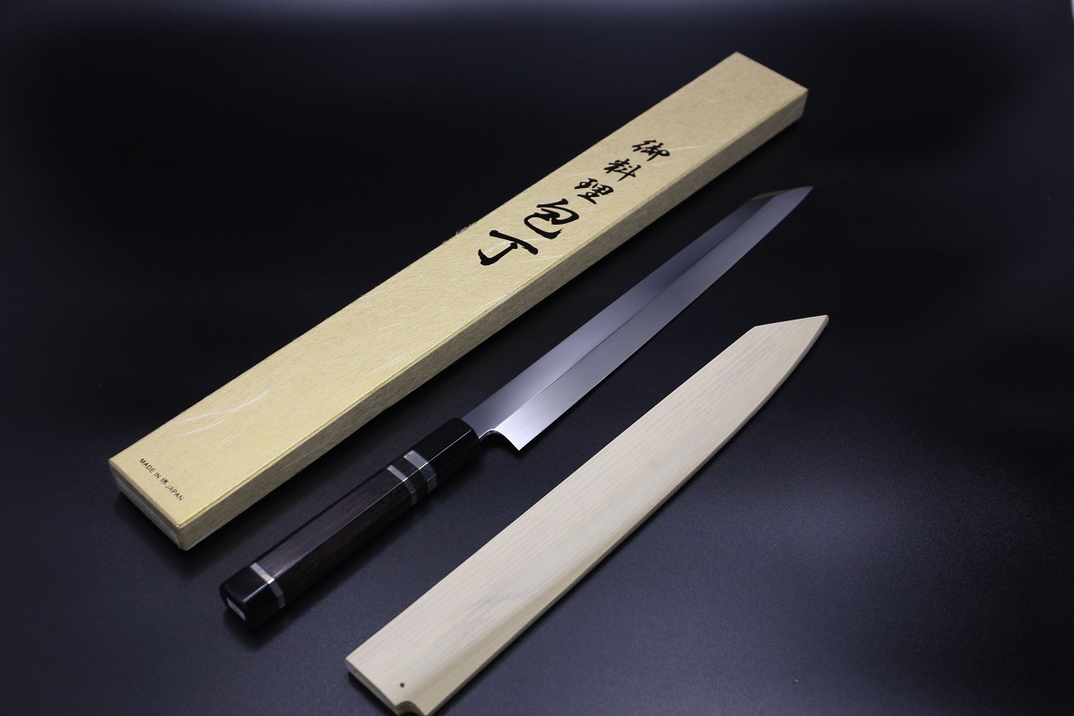 10本セット 黒水牛角 柳刃330 黒檀 柳刃尺一 手作り 包丁柄 ハンドル