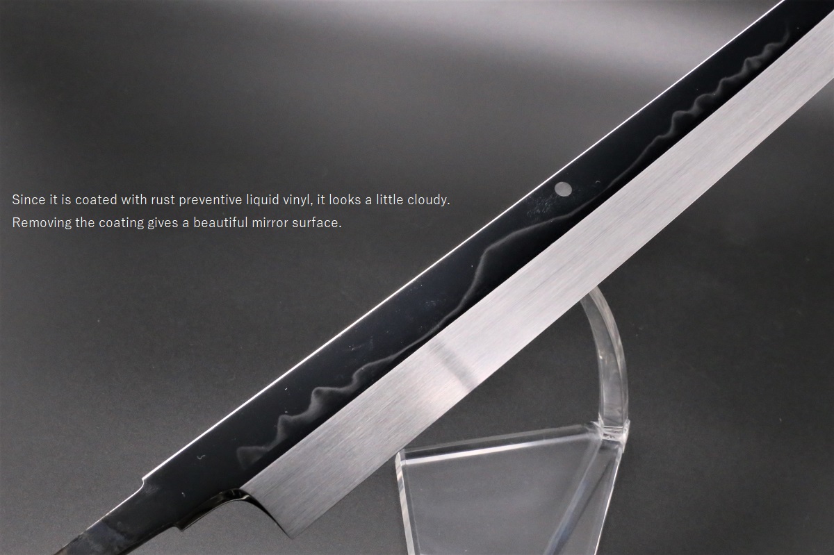 先丸蛸引 白一鋼 360mm 水本焼 富士掛かり満月 両鏡面 八角黒檀柄 玄海