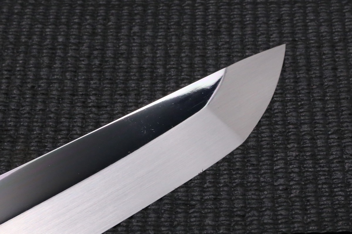先丸蛸引 白一鋼 360mm 水本焼 富士掛かり満月 両鏡面 八角黒檀