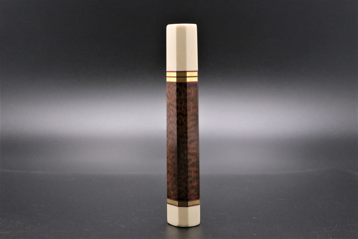 Wa-Handle Snakewood body, Faux Ivory ferrule and endcap with Brass and ...