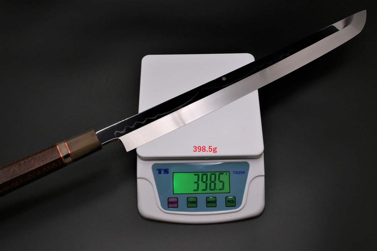 梵静刃物 ウルトラ鏡面仕上げ 蛸引き包丁タコ引き 尺 スネークウッド白水牛八角柄 梵静刃物 ウルトラ鏡面仕上げ 蛸引き包丁タコ引き 尺 スネークウッド白水牛