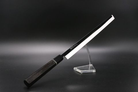 先丸蛸引 白一鋼 330mm 水本焼 全鏡面 波浮かし刃文 池田辰男氏